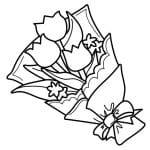 dibujo de ramo de tulipanes para colorear