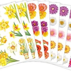 pegatinas de estilo floral para manualidades Paquete de 160 pegatinas florales para plantas y mariposas autoadhesivas transparentes impermeables álbumes de recortes cuadernos 