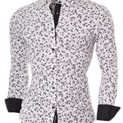 Camisa D&R de manga larga con estampado de flores y botones en el cuello