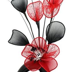 Jarrón Red Flower negro