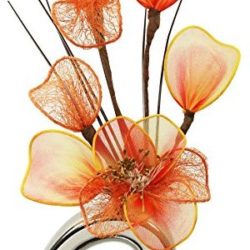 Mini jarrón con flores artificiales naranjas 32 cm