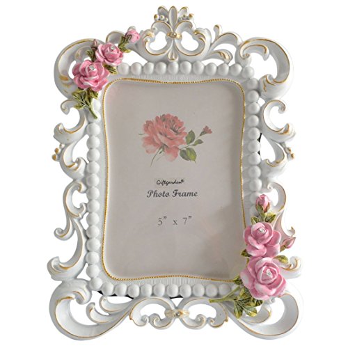 Marco de fotos de 13x18 cm Rosas talladas en el marco