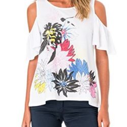 Camiseta SALSA sin hombros con Flores