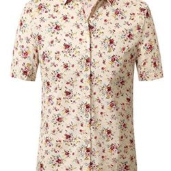 SSLR Camisa de Manga Corta con Estampado de Flores Estilo Hawaiano Moderno de Hombre 