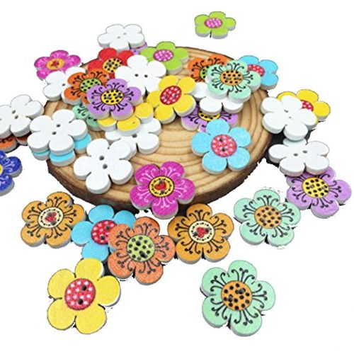 100 botones mixtos de flores ideales para scrapbooking