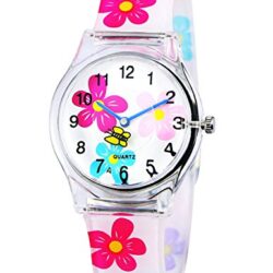 Reloj analógico para niña con flores